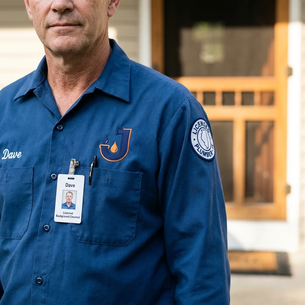 Licensed plumber showing ID badge in Lawai, HI