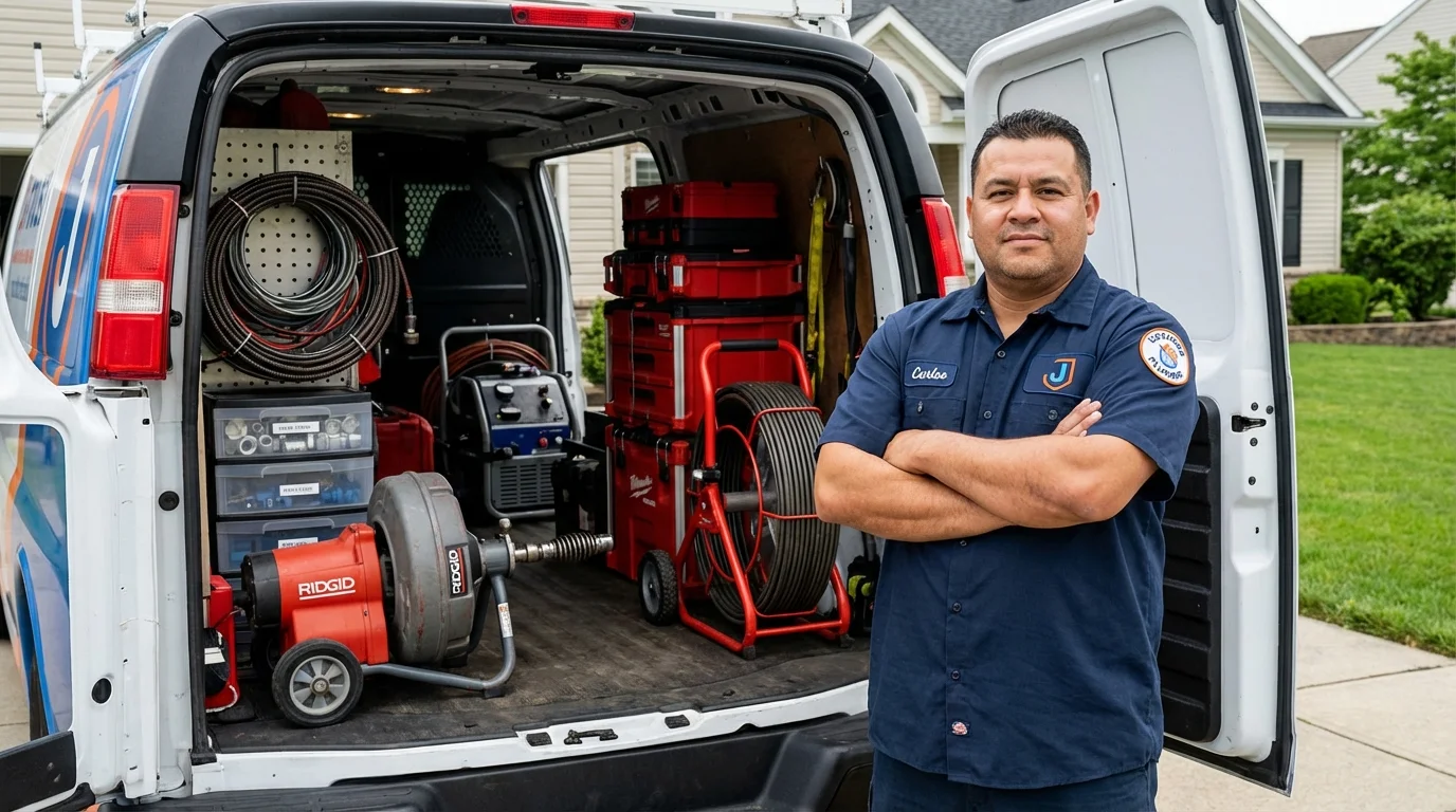 Professional drain cleaning equipment and Johns Plumbing LLC plumber in Lawai